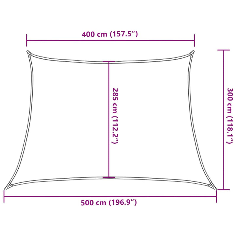 vidaXL krémszínű HDPE napvitorla 160 g/m² 4/5 x 3 m