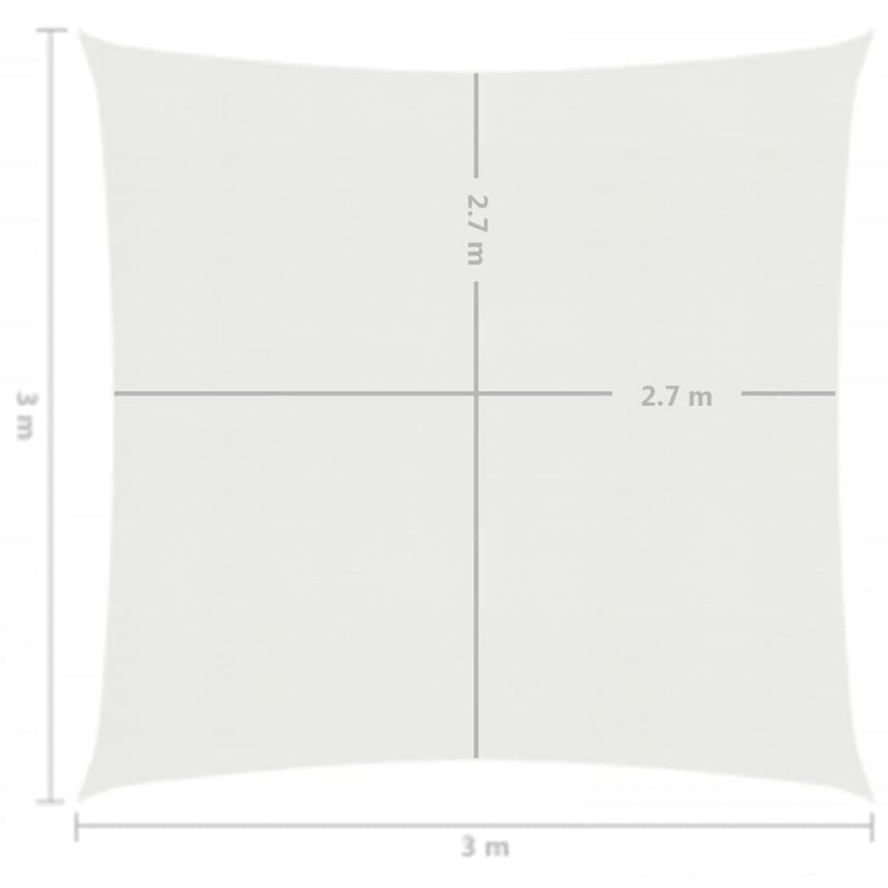 vidaXL fehér HDPE napvitorla 160 g/m² 3 x 3 m