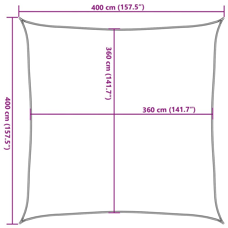 vidaXL fehér HDPE napvitorla 160 g/m² 4 x 4 m