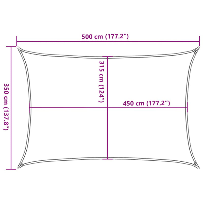 vidaXL fehér HDPE napvitorla 160 g/m² 3,5 x 5 m