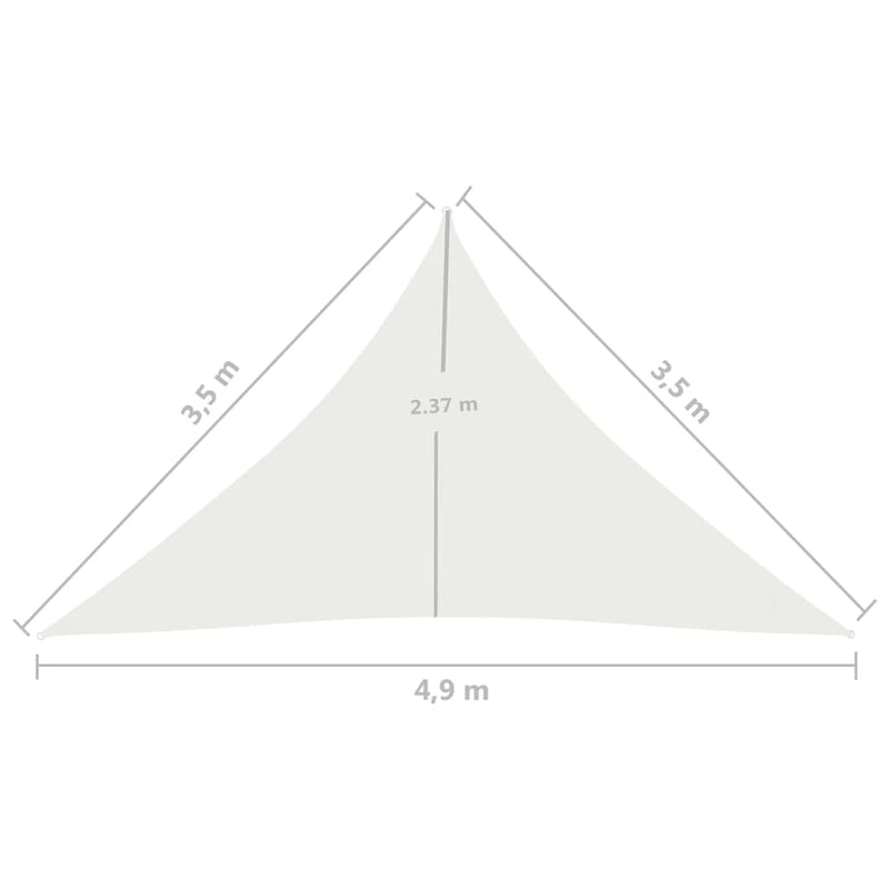 vidaXL fehér HDPE napvitorla 160 g/m² 3,5 x 3,5 x 4,9 m