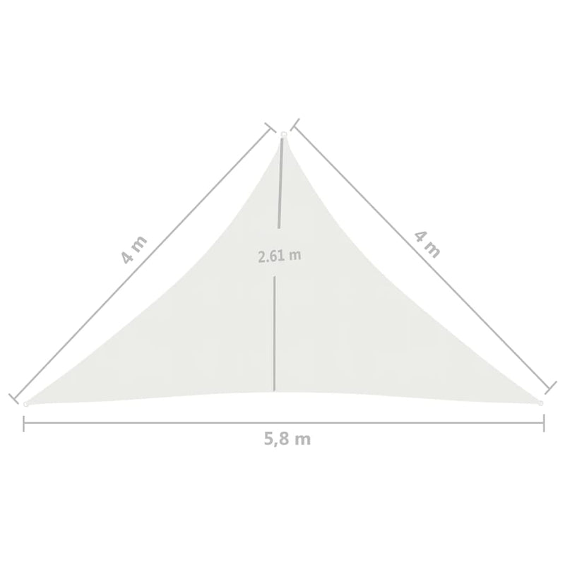 vidaXL fehér HDPE napvitorla 160 g/m² 4 x 4 x 5,8 m