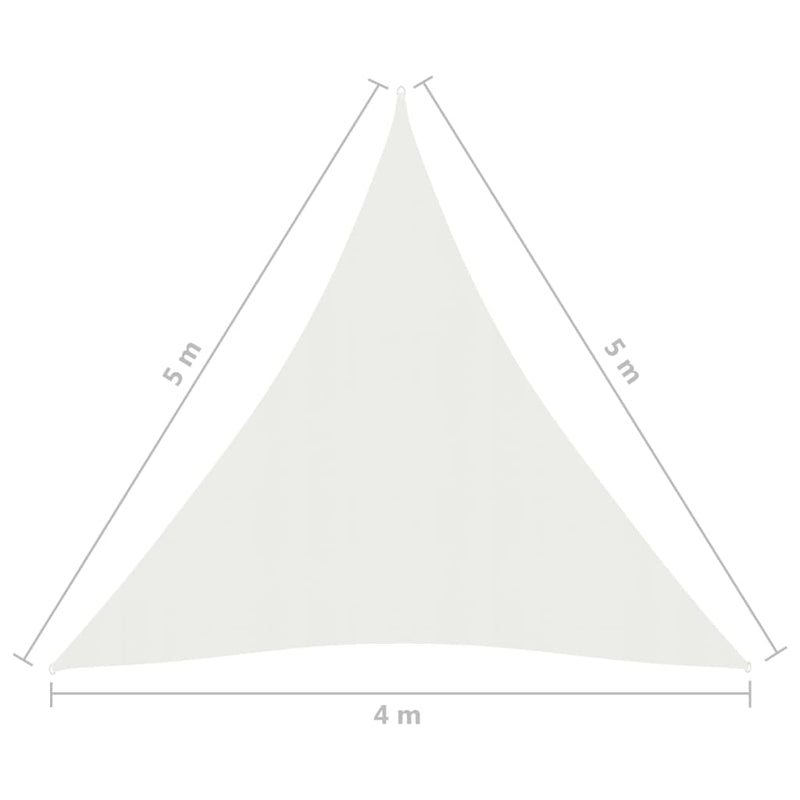 vidaXL fehér HDPE napvitorla 160 g/m² 4 x 5 x 5 m