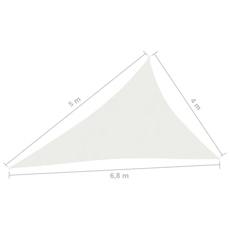 vidaXL fehér HDPE napvitorla 160 g/m² 4 x 5 x 6,8 m