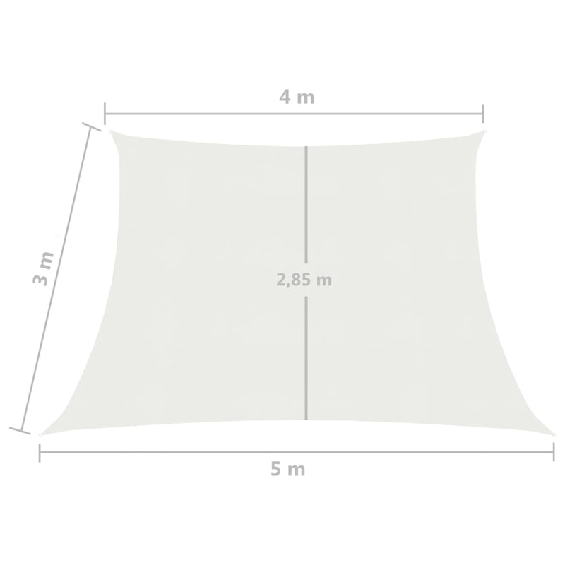 vidaXL fehér HDPE napvitorla 160 g/m² 4/5 x 3 m