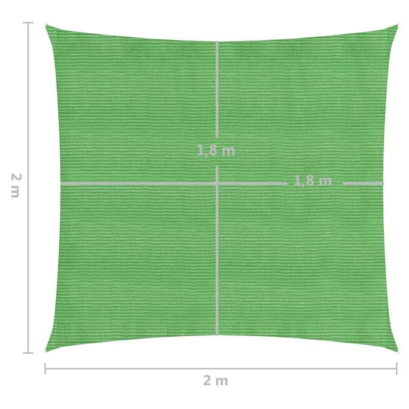 vidaXL világoszöld HDPE napvitorla 160 g/m² 2 x 2 m