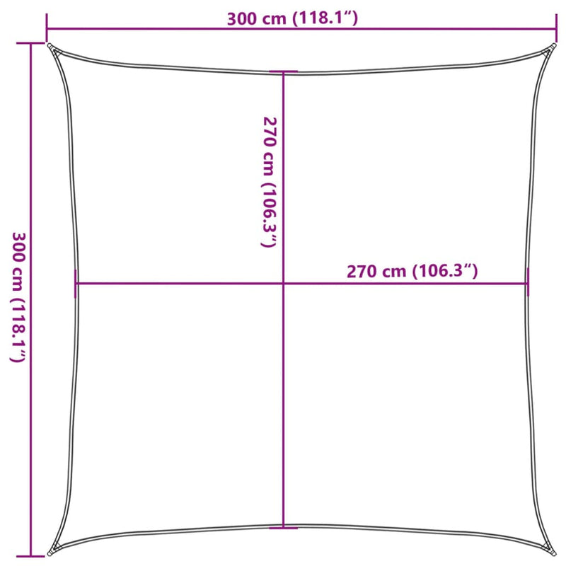 vidaXL világoszöld HDPE napvitorla 160 g/m² 3 x 3 m