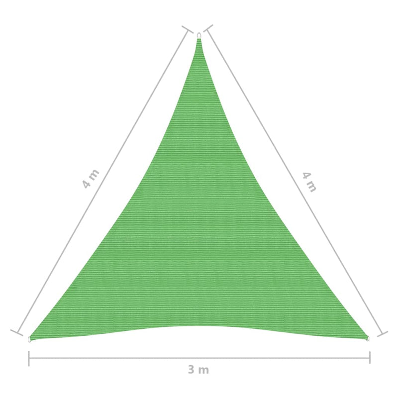 vidaXL világoszöld HDPE napvitorla 160 g/m² 3 x 4 x 4 m
