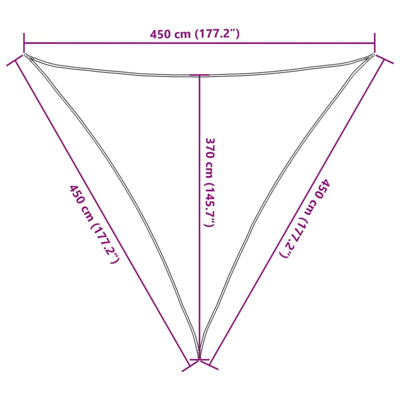 vidaXL világoszöld HDPE napvitorla 160 g/m² 4,5 x 4,5 x 4,5 m