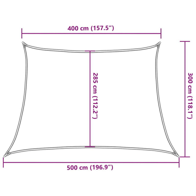 vidaXL világoszöld HDPE napvitorla 160 g/m² 4/5 x 3 m