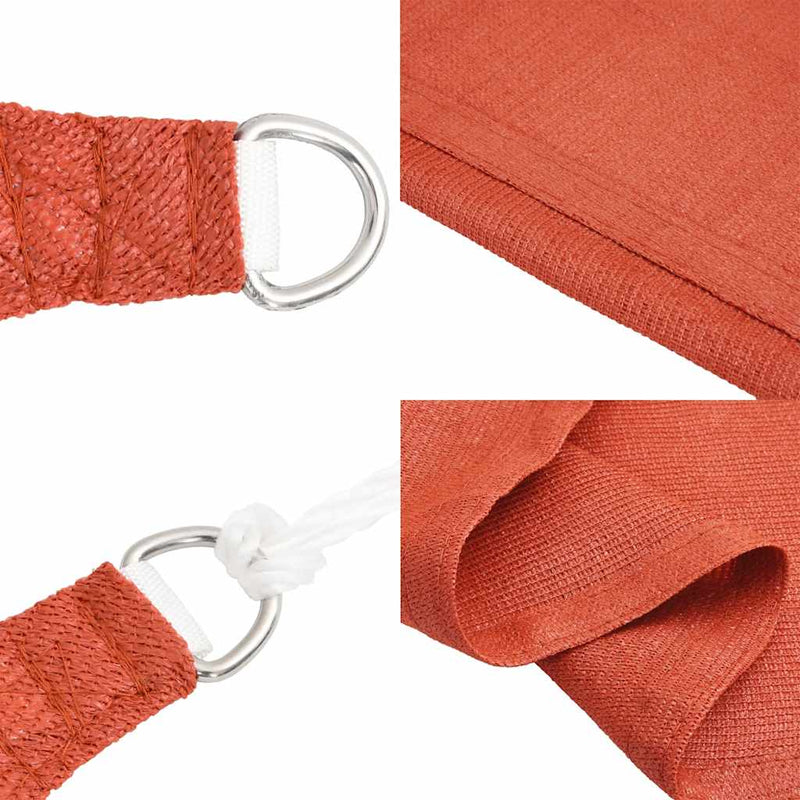 vidaXL terrakotta háromszög alakú HDPE napvitorla 160 g/m² 3x4x4 m