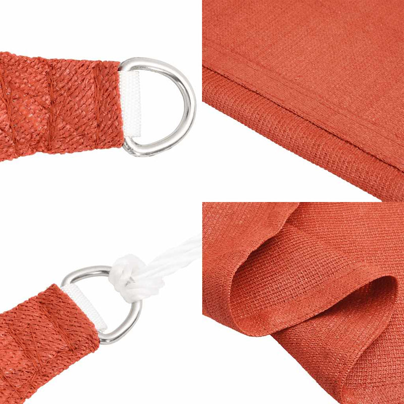 vidaXL terrakotta háromszög alakú HDPE napvitorla 160 g/m² 5x5x5 m