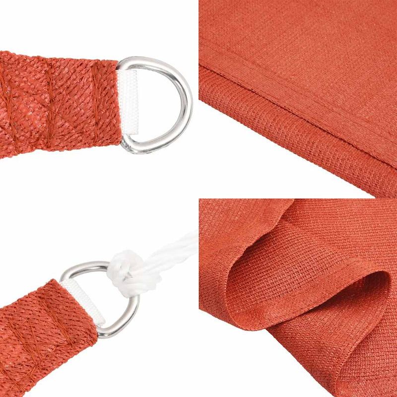 vidaXL terrakotta háromszög alakú HDPE napvitorla 160 g/m² 6x6x6 m