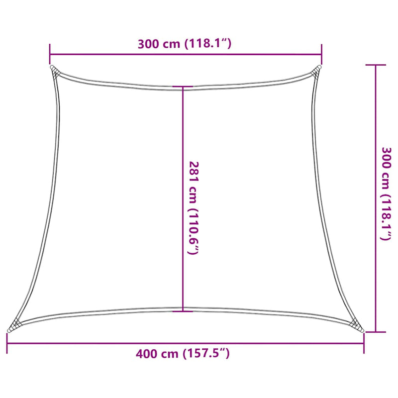 vidaXL terrakotta trapéz alakú HDPE napvitorla 160 g/m² 3/4 x 2 m