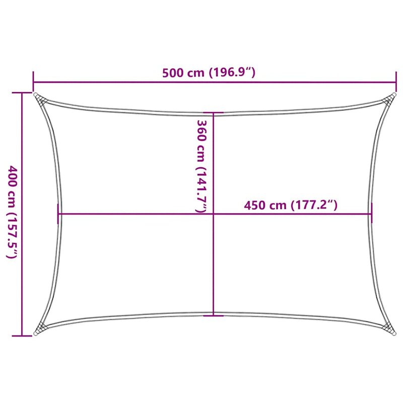 vidaXL tópszínű HDPE napvitorla 160 g/m² 4 x 5 m