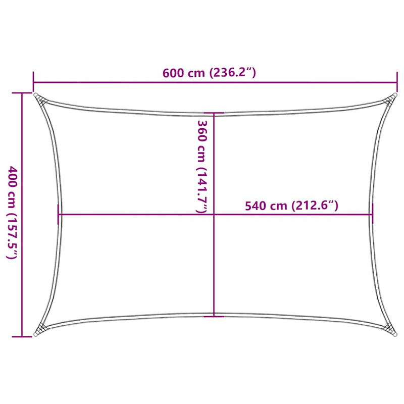vidaXL tópszínű HDPE napvitorla 160 g/m² 4 x 6 m