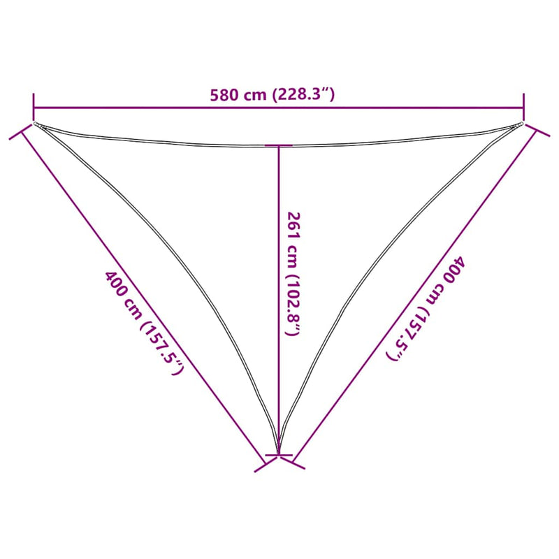 vidaXL tópszínű HDPE napvitorla 160 g/m² 4 x 4 x 5,8 m