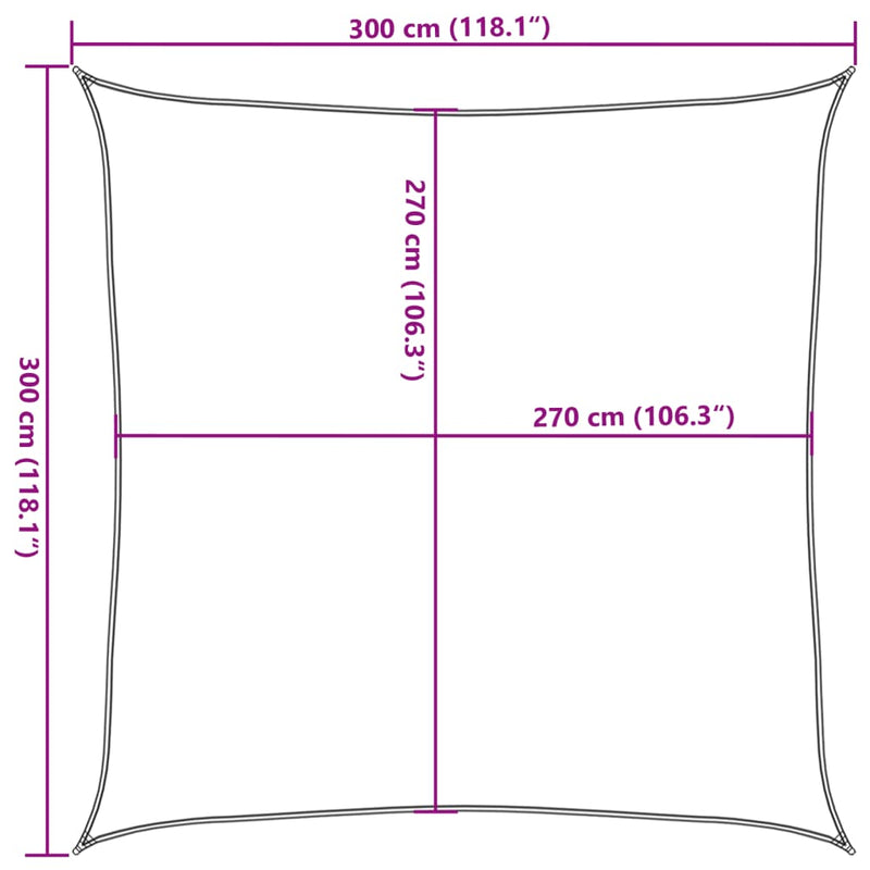 vidaXL sötétzöld HDPE napvitorla 160 g/m² 3 x 3 m
