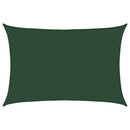 vidaXL sötétzöld HDPE napvitorla 160 g/m² 5 x 7 m
