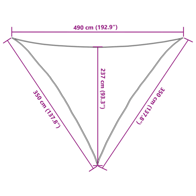 vidaXL sötétzöld HDPE napvitorla 160 g/m² 3,5 x 3,5 x 4,9 m