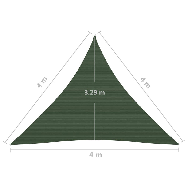 vidaXL sötétzöld HDPE napvitorla 160 g/m² 4 x 4 x 4 m