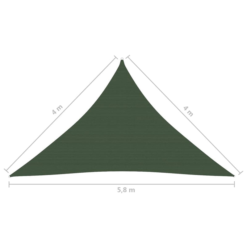 vidaXL sötétzöld HDPE napvitorla 160 g/m² 4 x 4 x 5,8 m