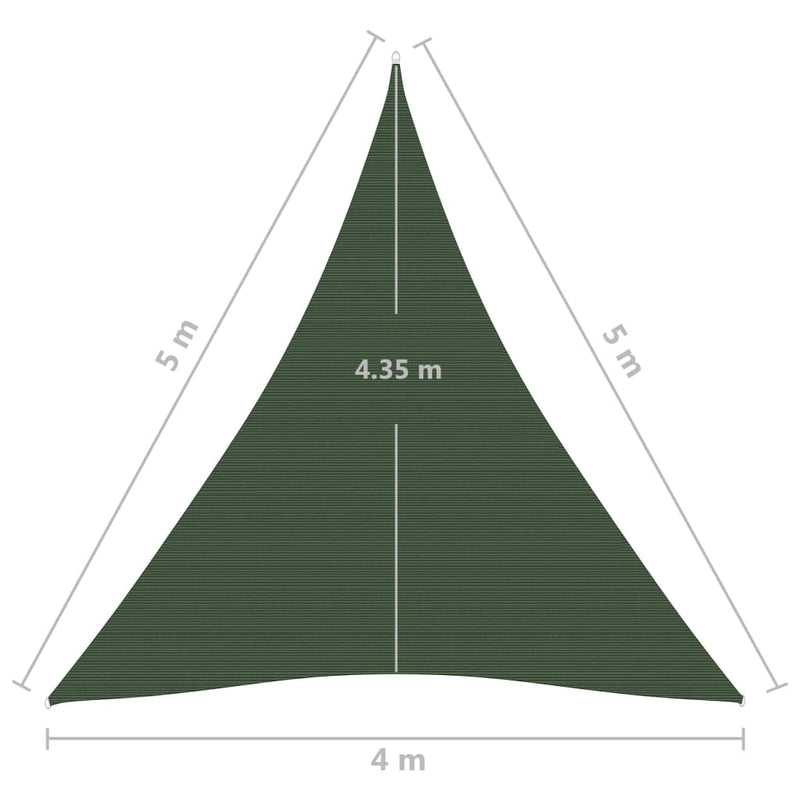 vidaXL sötétzöld HDPE napvitorla 160 g/m² 4 x 5 x 5 m