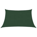 vidaXL sötétzöld HDPE napvitorla 160 g/m² 3/4 x 2 m