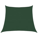 vidaXL sötétzöld HDPE napvitorla 160 g/m² 3/4 x 3 m