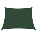 vidaXL sötétzöld trapéz alakú HDPE napvitorla 160 g/m² 4/5 x 3 m