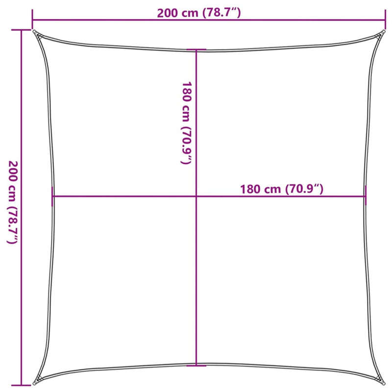 vidaXL kék HDPE napvitorla 160 g/m² 2 x 2 m