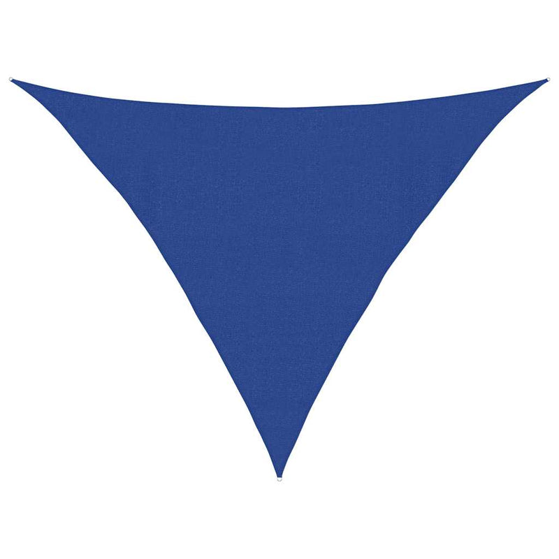 vidaXL kék háromszög alakú HDPE napvitorla 160 g/m² 4x4x5,8 m