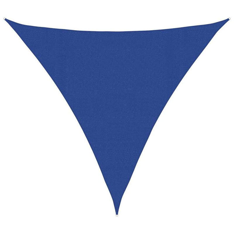 vidaXL kék háromszög alakú HDPE napvitorla 160 g/m² 4,5x4,5x4,5 m