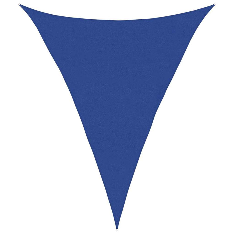 vidaXL kék háromszög alakú HDPE napvitorla 160 g/m² 4x5x5 m