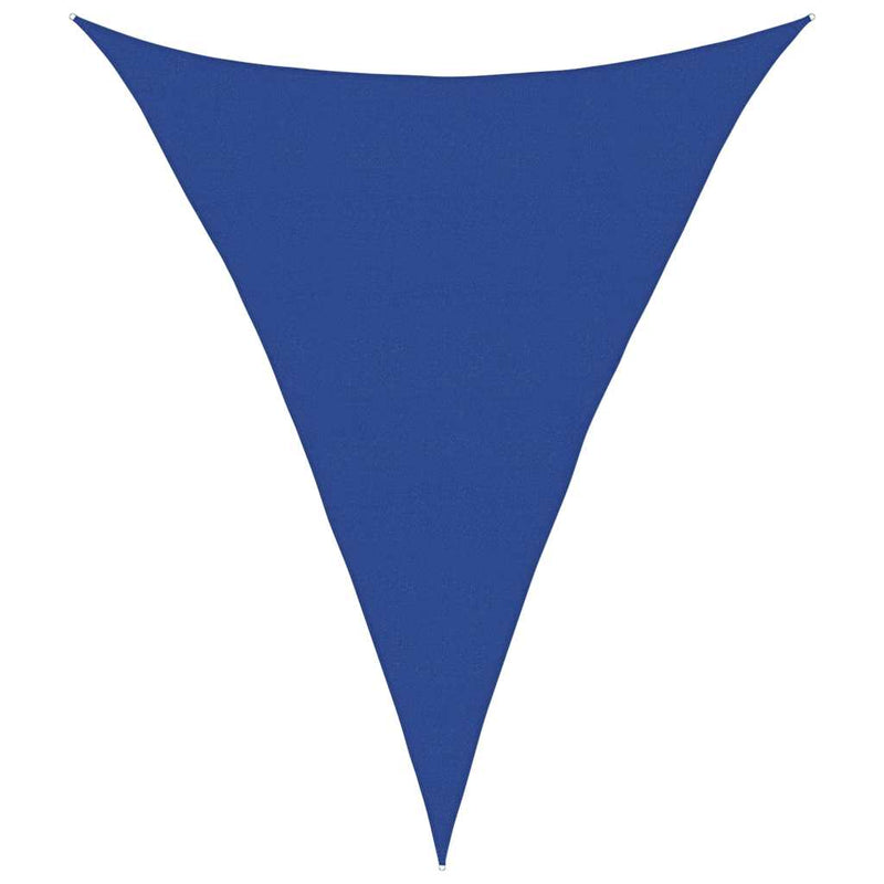 vidaXL kék háromszög alakú HDPE napvitorla 160 g/m² 5x6x6 m
