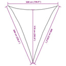 vidaXL kék háromszög alakú HDPE napvitorla 160 g/m² 5x6x6 m