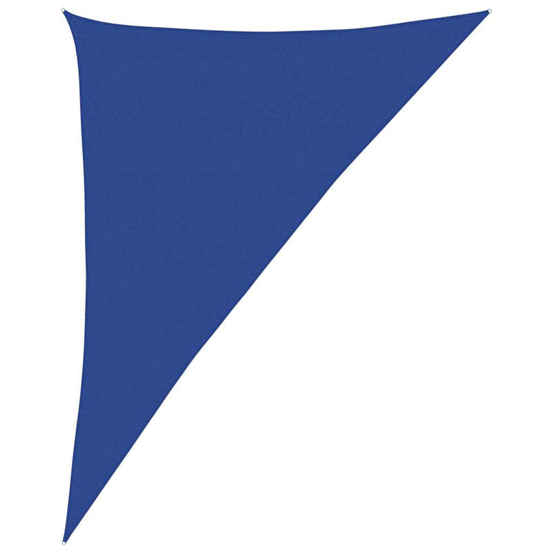 vidaXL kék háromszög alakú HDPE napvitorla 160 g/m² 4x5x6,8 m