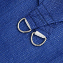 vidaXL kék háromszög alakú HDPE napvitorla 160 g/m² 4x5x6,8 m