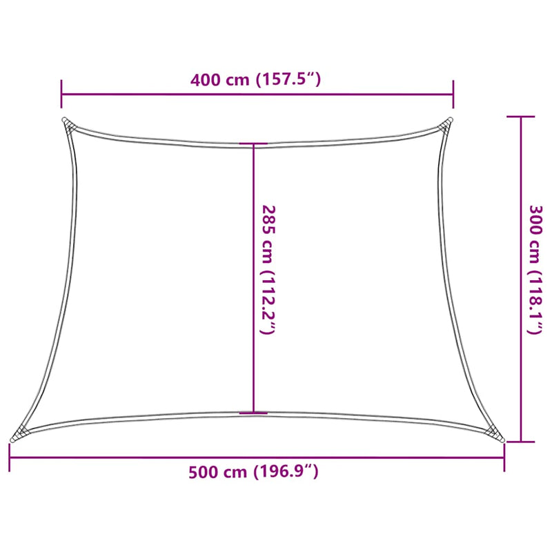 vidaXL kék trapéz alakú HDPE napvitorla 160 g/m² 4/5 x 3 m