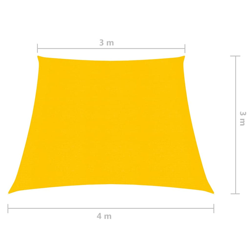 vidaXL sárga HDPE napvitorla 160 g/m² 3/4 x 3 m