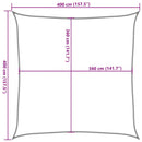 vidaXL piros HDPE napvitorla 160 g/m² 4 x 4 m