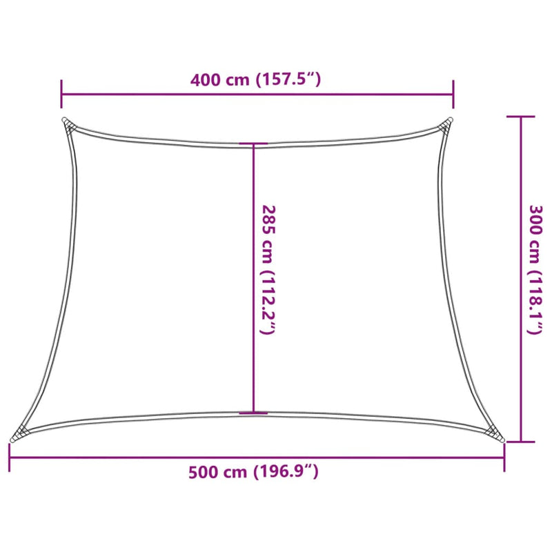 vidaXL piros HDPE napvitorla 160 g/m² 4/5 x 3 m