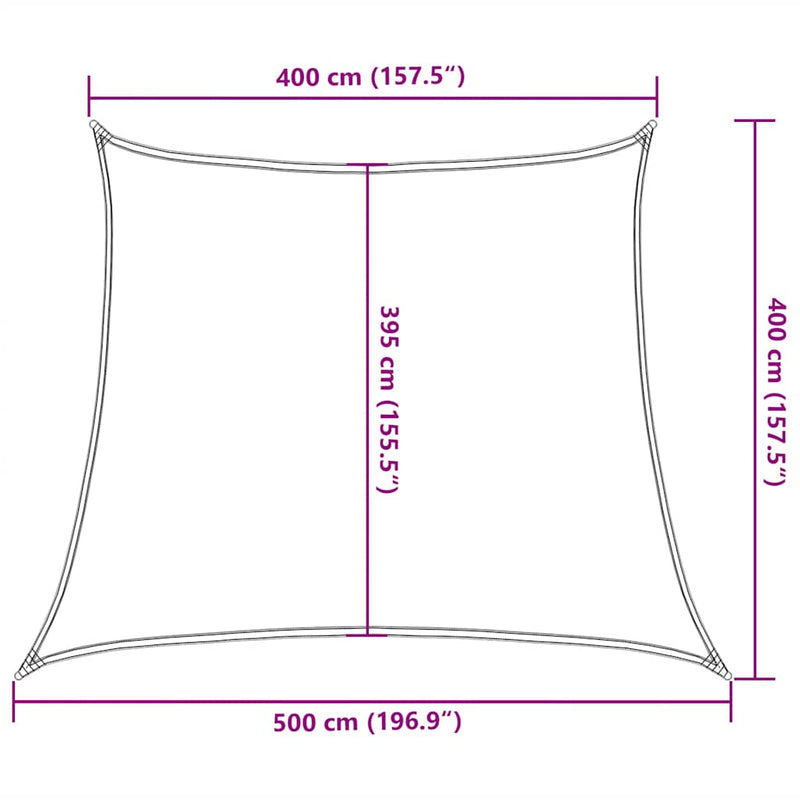 vidaXL piros HDPE napvitorla 160 g/m² 4/5 x 4 m