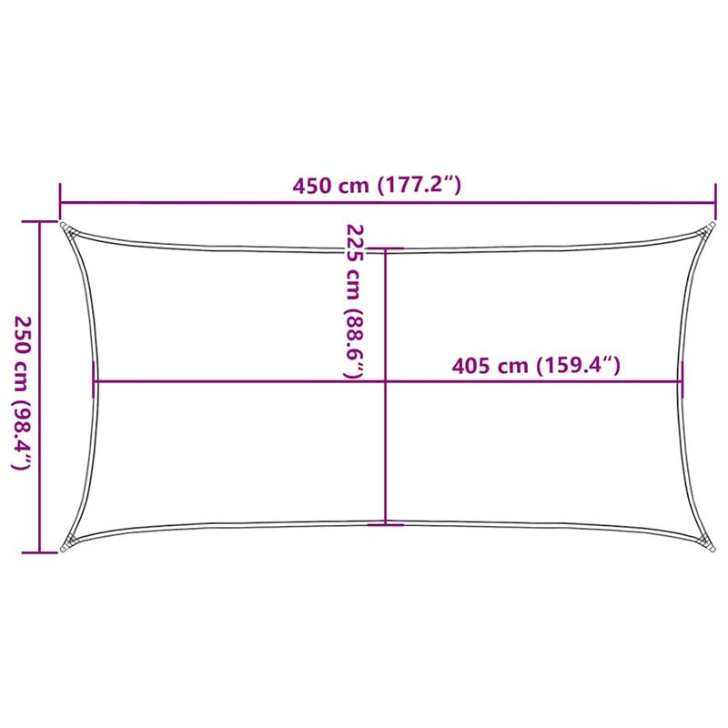 vidaXL narancssárga HDPE napvitorla 160 g/m² 2,5 x 4,5 m
