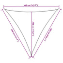vidaXL háromszög alakú HDPE napvitorla 160 g/m² 3,6x3,6x3,6 m