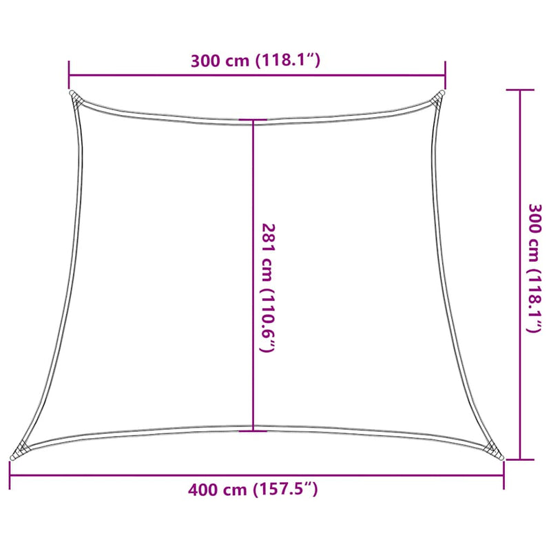 vidaXL narancssárga trapéz alakú HDPE napvitorla 160 g/m² 3/4x3 m
