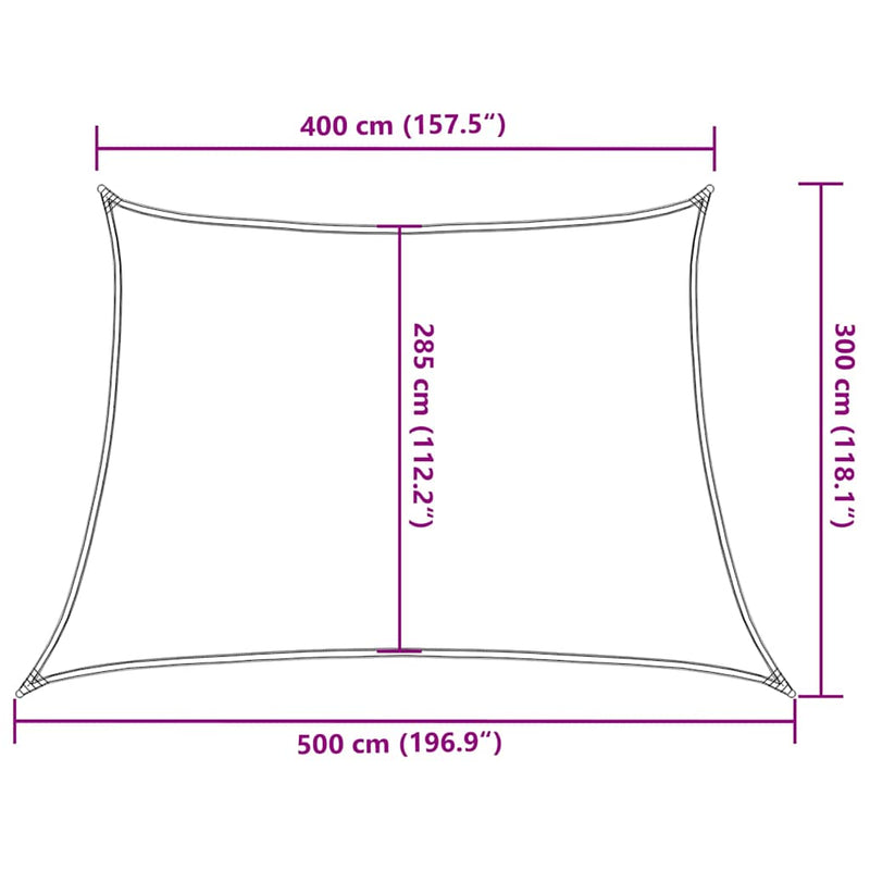 vidaXL narancssárga trapéz alakú HDPE napvitorla 160 g/m² 4/5x3 m