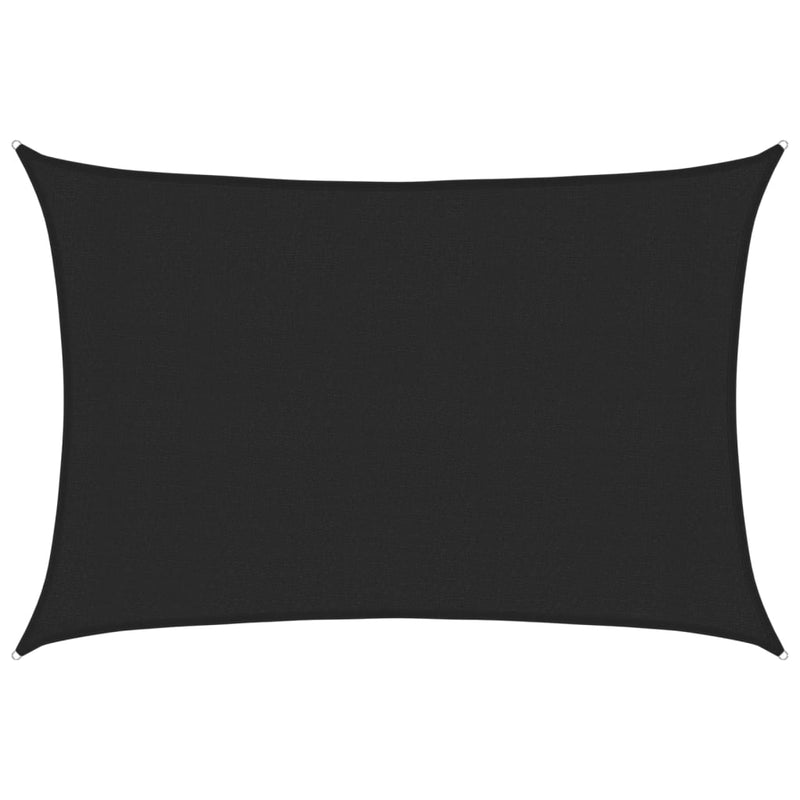vidaXL fekete HDPE napvitorla 160 g/m² 3 x 5 m