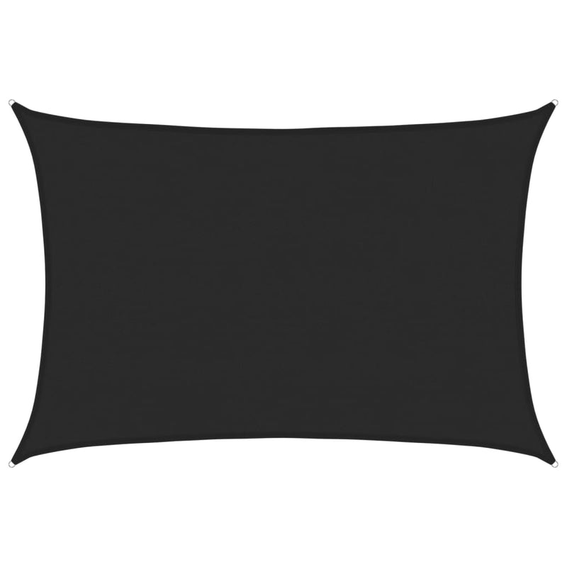 vidaXL fekete HDPE napvitorla 160 g/m² 5 x 6 m