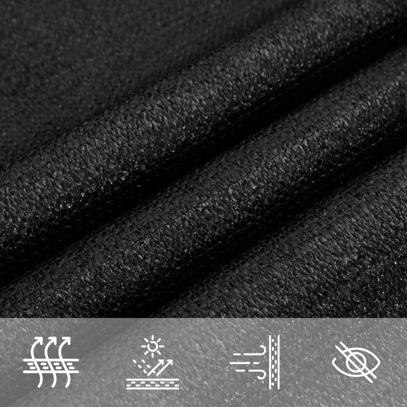 vidaXL fekete HDPE napvitorla 160 g/m² 5 x 6 m